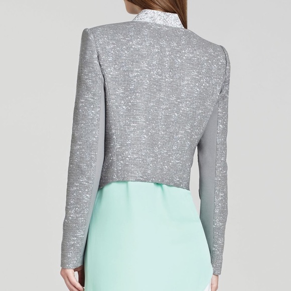 Bcbgmaxazria grey gray tweed candice blazer jacket - Picture 3 of 8